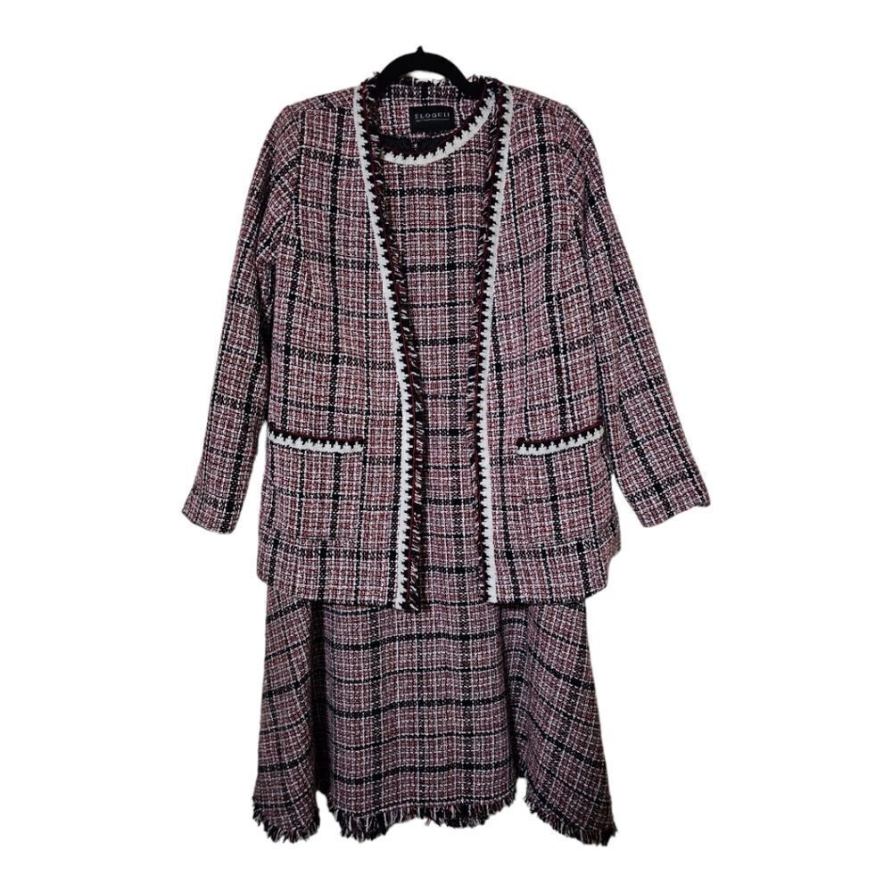 ELOQUII Tweed Fit and Flare Dress Suit - Size 14